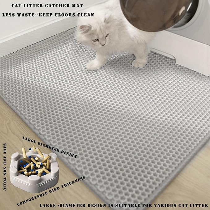 HCY&WLD Cat Litter Mat, 45x26 Inch Extra Large&Long Double Layer Cat Litter Box - Image 4