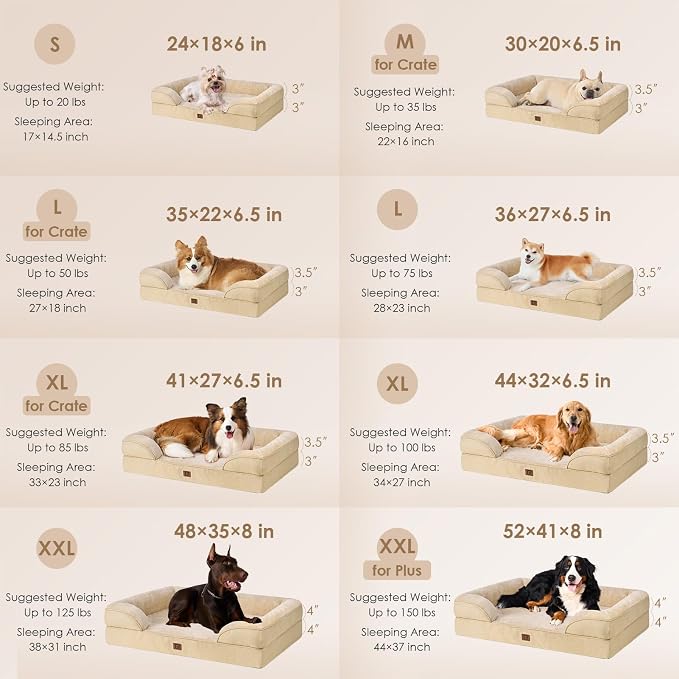EHEYCIGA Orthopedic Dog Bed for Medium Dogs, Waterproof Memory Foam Medium Dog - Image 2