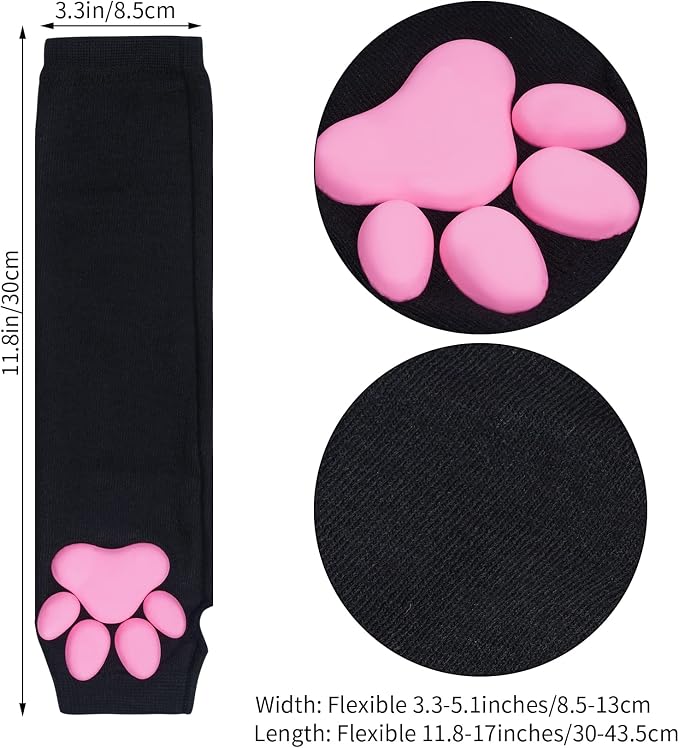 Nydotd Cat Paw Pad Mittens Gloves Kawaii Pink 3D Claw Fingerless Cute Cat - Image 4