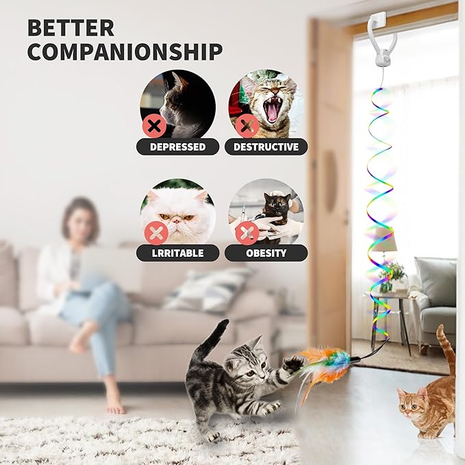 Interactive Cat Toys for Indoor Cats, Automatic Hanging Electric Cat Teaser - Image 6