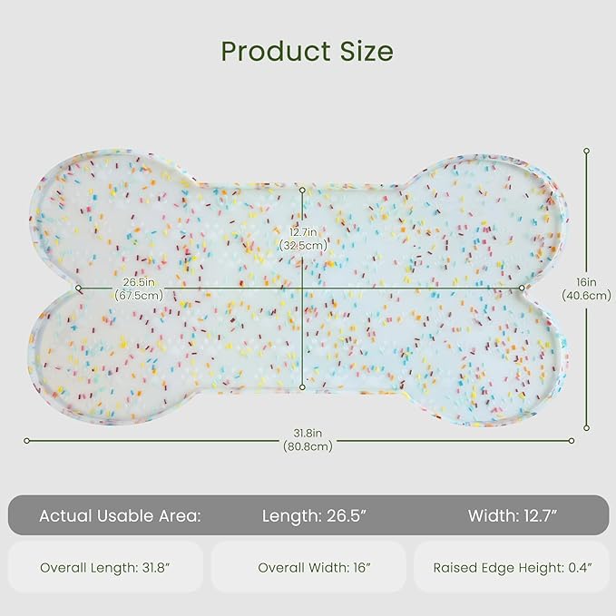Dog Food Mat Anti-Slip Silicone Dog Bowl Mat Thicker Pet Placemat Waterproof - Image 2