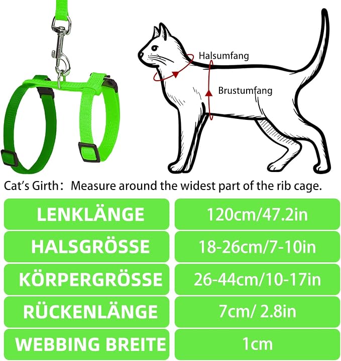 PUPTECK Adjustable Cat Harness and Leash Set Escape Proof Kitten Strap Collar - Image 2