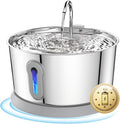 Battery Operated Cat Water Fountain Wireless, 4L/135oz Stainless Steel Pet by HAJXM