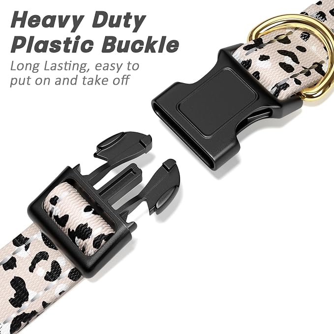 Reflective Dog Collar for Small Dogs, Cute Leopard Style Adjustable Heavy-Duty - Image 4