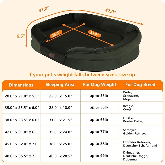 Dwanton Orthopedic Dog Bed for Large Dogs - Image 4