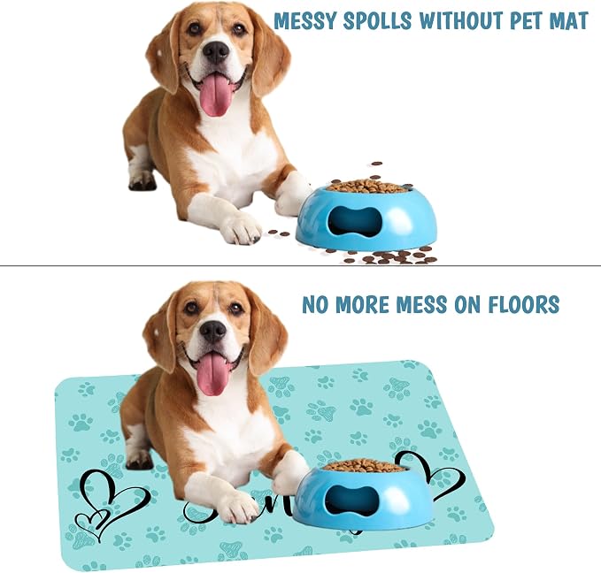 Personalized Dog Cat Mat with Name Photo Custom Placemat Feeding Mats - Image 5