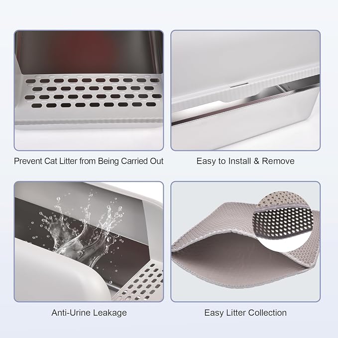 Henkelion 2 Pack Stainless Steel Cat Litter Box - Image 4