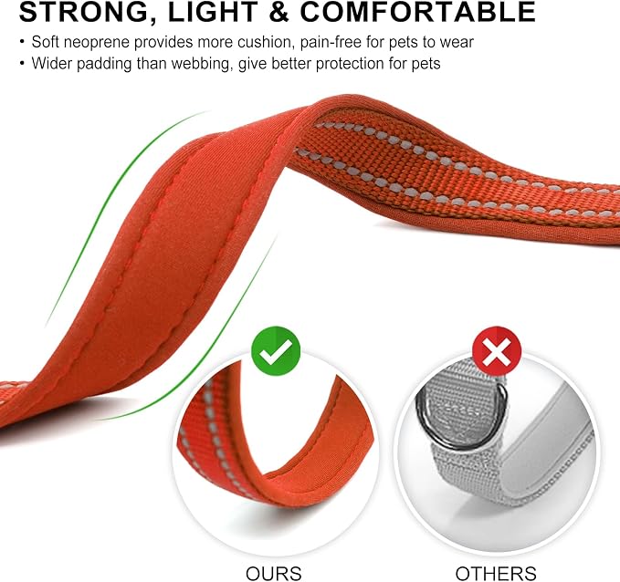 azuza Reflective Dog Collar, Soft Neoprene Padded Pet Collar - Image 3