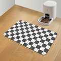 Checkered Dog Food Mat, Absorbent Leak-Proof Pet Feeding Mat, Quick Dry Cat by CooRug