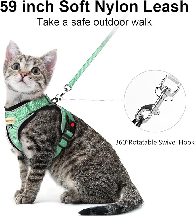 Cat Harness and Leash for Walking, Retractable Cat Harnesses and Leash Set - Image 2