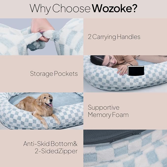 Extra Large Human Dog Bed for Adults, Waterproof Machine Washable - Image 4