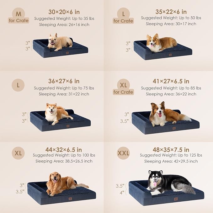 EHEYCIGA Orthopedic Dog Bed Medium Size Dogs, Memory Foam Dog Bed - Image 2