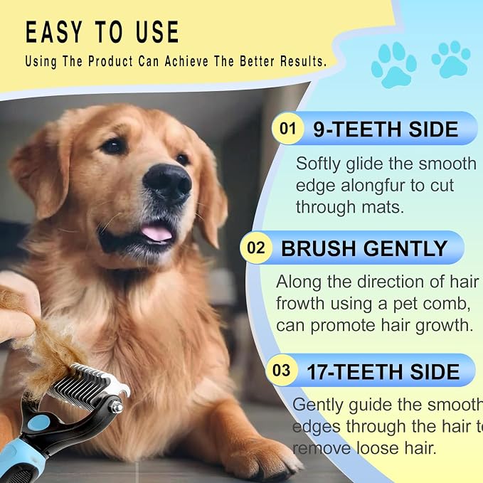 Pet Grooming Rake for Dogs & Cats - Image 2
