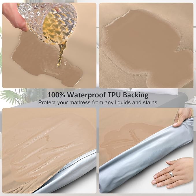 Waterproof Mattress Protector Queen, Fitted Sheet Style Breathable Mattress - Image 3