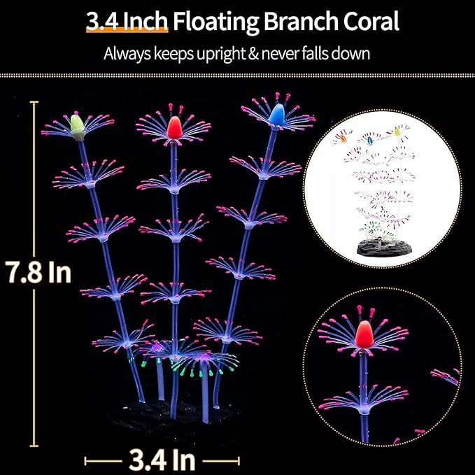 Uniclife 4 Pack Fish Tank Decorations Glowing Effect Aquarium Décor Small - Image 3