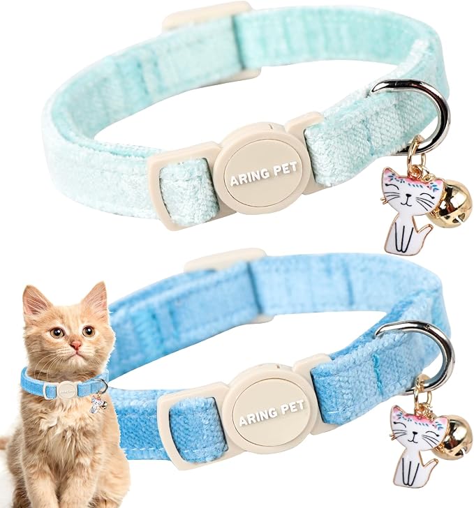 ARING PET 2 Pack Cat Collar-Cute Cotton Cat Collar by ARINGPET