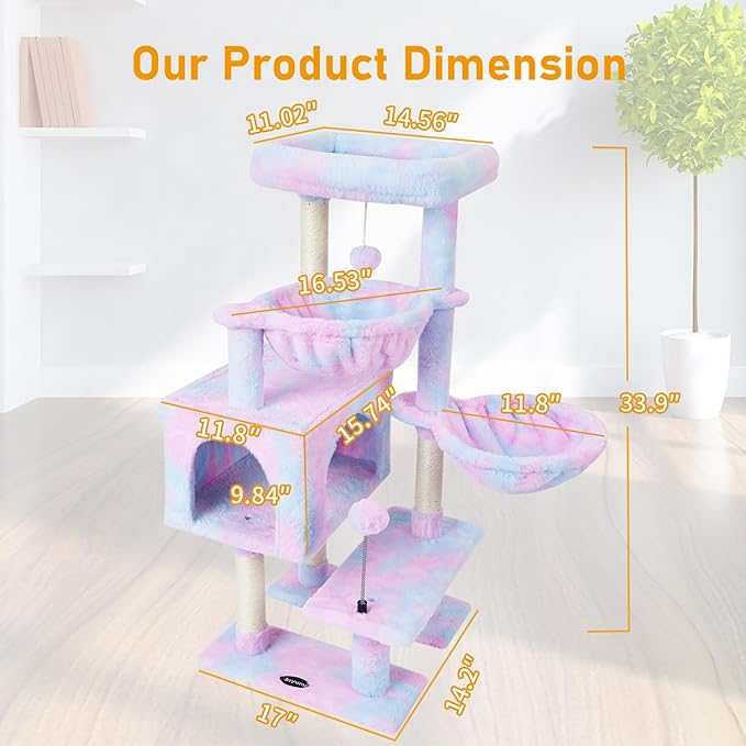 KIYUMI Cat Tree Cat Tower Condo - Image 6