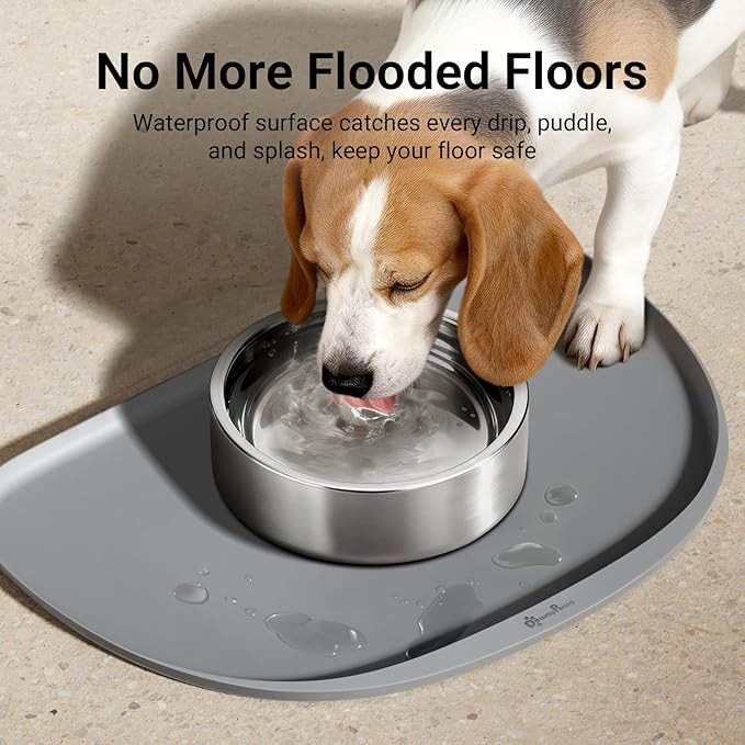 DownyPaws Dog Food Mats for Floors Waterproof, BPA Free Silicone Dog Bowl Mat - Image 3