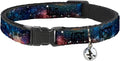 Cat Collar Breakaway Space Dust Collage 8 to 12 Inches 0.5 Inch Wide by Buckle-Down