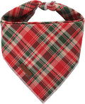 Christmas Plaid Dog Bandana–Red and Green Checked Triangle Scarf by UPURARAPUP