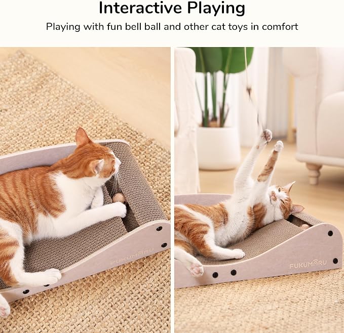 FUKUMARU Cardboard Cat Scratcher Bed, Extra Long 29.1 Inch Cat Scratch Bed - Image 7