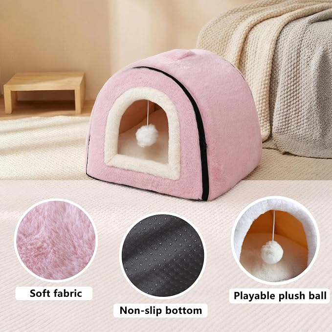 Cat Bed for Indoor Cats，Foldable cat cave，Anti-Slip & Water-Resistant - Image 4