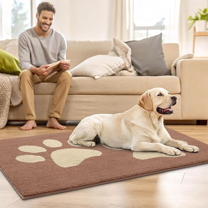 Buganda Dog Door Mat for Muddy Paws, Absorbent Dirt Trapper Washable Indoor - Image 8