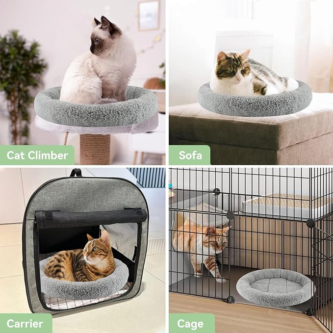 LESYPET Round Cat Bed for Cats Small Dogs - Image 2