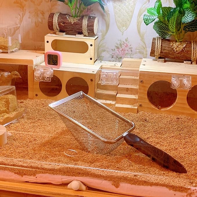 Cat Litter Scoop Stainless Steel Mesh Scooper Long Handle Deep Shovel Non-Stick - Image 3