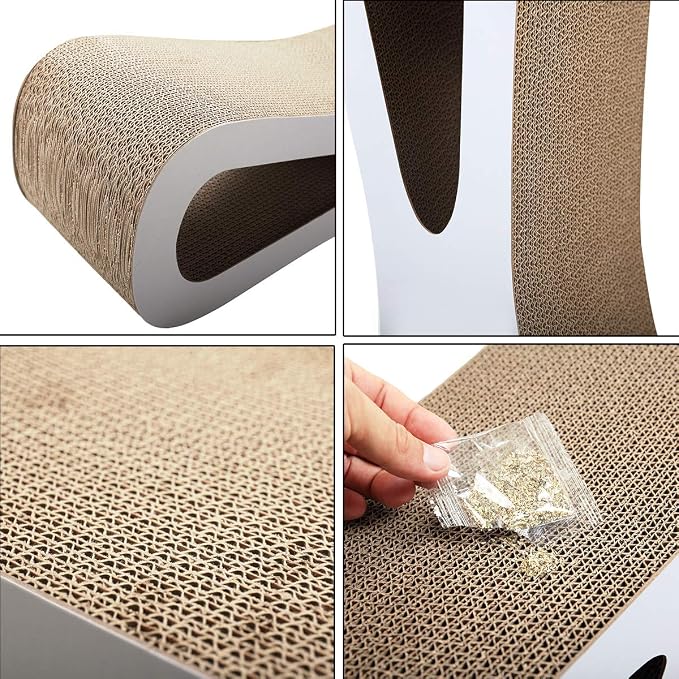 COZIWOW Cat Scratcher Lounge, Cat Scratching Board, Cardboard Lounge Bed - Image 8
