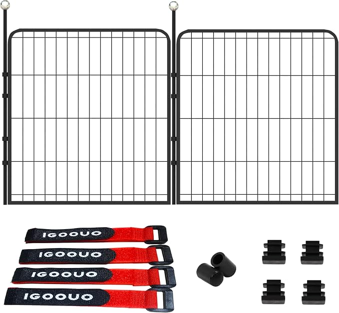 Puppy Playpen Indoor/Outdoor, 2 Add-On Panels Dog Pen Play Pen by IGOOUO