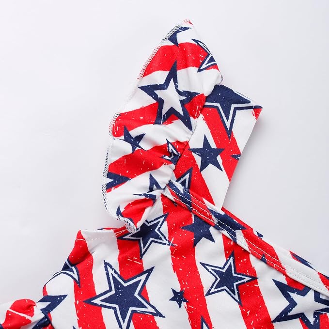 Toddler Baby Girls Summer Clothes Outfits Ruffled Sleeve Dinosaur Shirt Leopard - Image 5