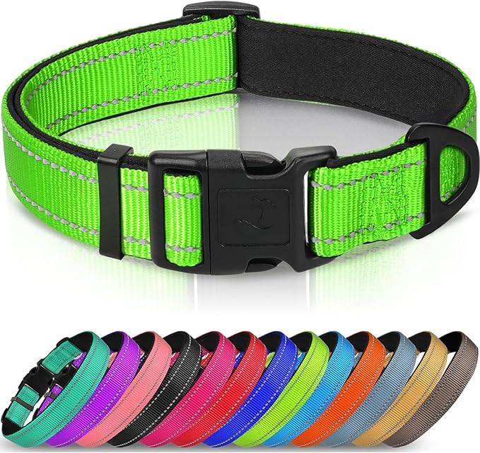 Joytale Reflective Dog Collar, Soft Neoprene Padded, Metal D-Ring, Nylon Pet by Joytale