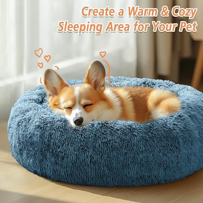 JOLLYVOGUE Calming Dog Bed Large Size Dog, Anti-Anxiety Donut Large Pet Bed - Image 4