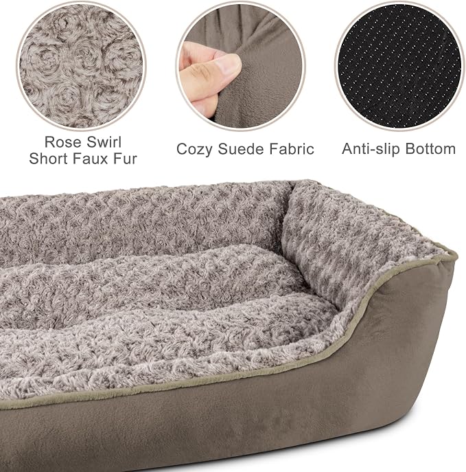 JOEJOY Rectangle Dog Bed for Large Medium Small Dogs - Image 3