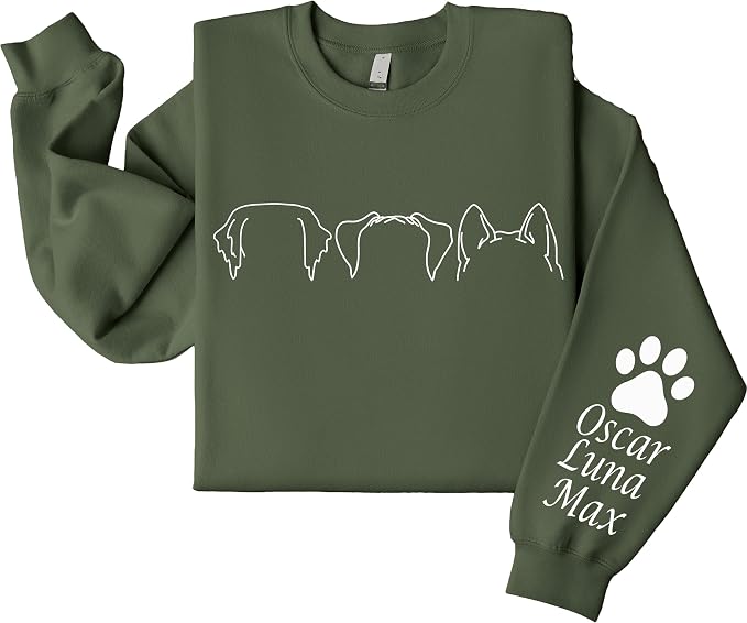 Custom Dog Mom Shirt for Women Pet Ears Sweatshirt by CustomUnique