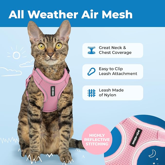 Voyager Escape-Proof Step-in Lock Cat Harness & 5ft Neoprene-Handle Leash Set - Image 3