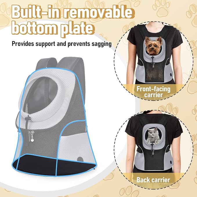 WOYYHO Pet Dog Carrier Backpack Small Dog Front Backpack Ventilated Mesh Dog - Image 5