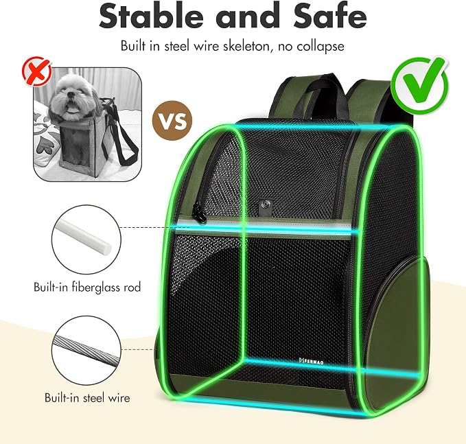 Pet Backpack Carrier, Large Cat Carrier Backpack Up to 20 Lbs - Image 6