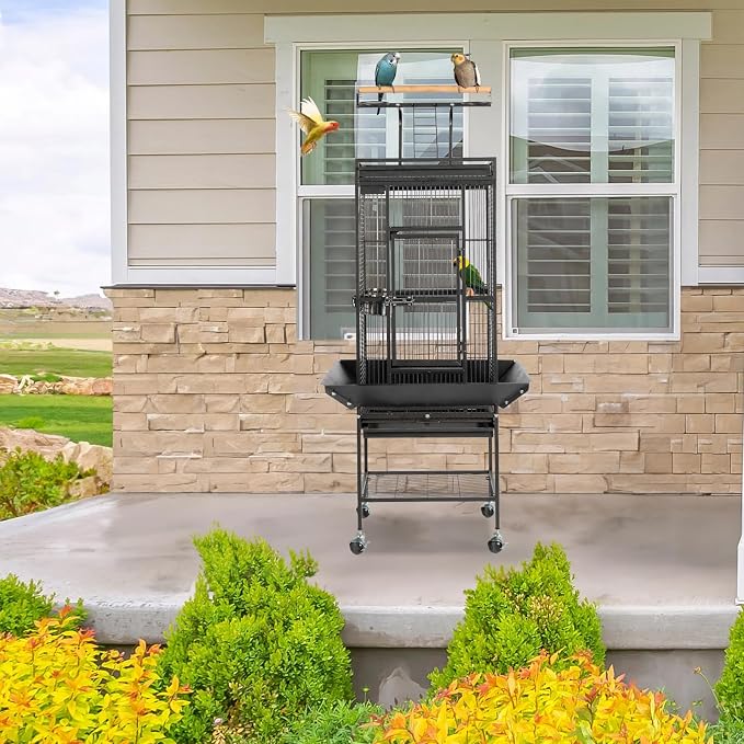 VINGLI Bird Cage with Rolling Stand - Image 9