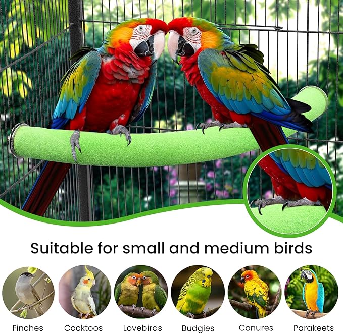 U Shape Parrot Perch Stand Toy Bird Platform Sand Paw Grinding Clean Stick - Image 4