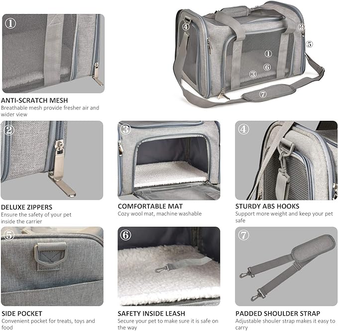 Henkelion Large Cat Carriers Dog Carrier Pet Carrier - Image 3