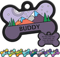 GoTags Silent Dog Tag, Personalized Engraved Bone Silicone Dog and Cat Name Pet by GoTags