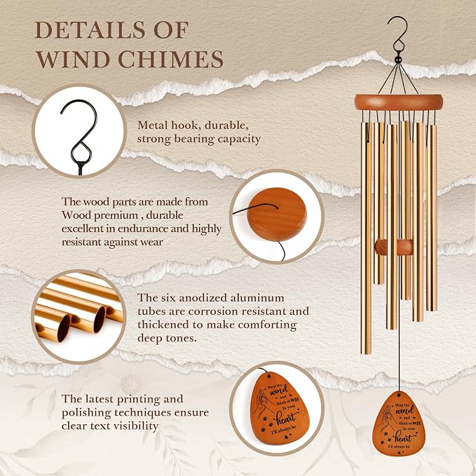SteadStyle Pet Memorial Gifts for Dogs, Dog Memorial, Pet Memorial Wind Chime - Image 6
