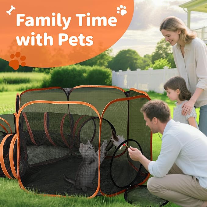 Outdoor Cat Enclosure with Circle Tunnel - Image 6