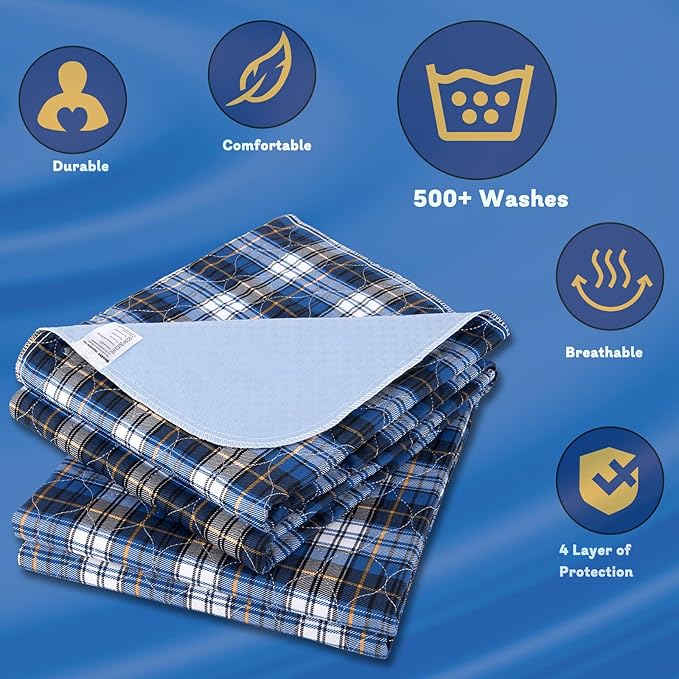 Non-Slip Bed Pads for Incontinence Washable, Waterproof Bed Pads, Adult - Image 4