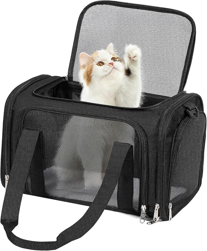 Discala Cat Dog Carrier Up to 15 Lbs TSA Airline Approved Pet Carrier by Discala