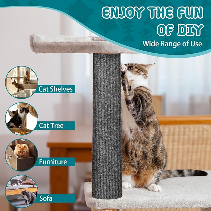 Climbing Cat Scratcher Mat Trimmable Cat Scratching Post Carpet 157.4’’x15.8’’ - Image 6