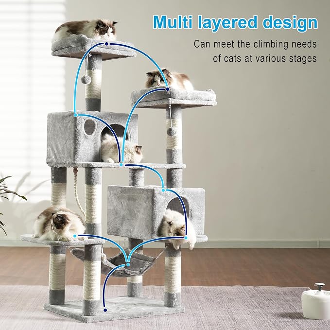 Hey-brother Large Multi-Level Cat Tree Condo Furniture - Image 7