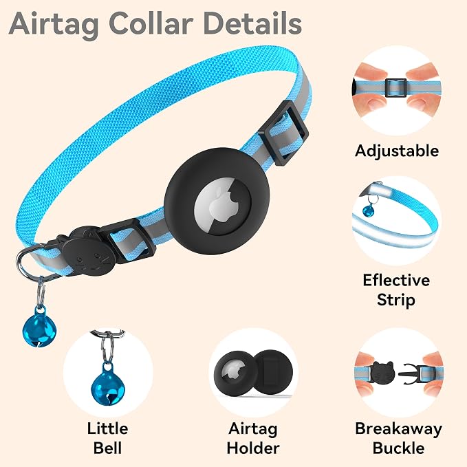 Vanjua 2 Pack Airtag Cat Collar Breakaway - Image 2